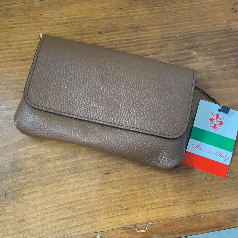 NWT! Italian Leather Crossbody Purse and Clutch